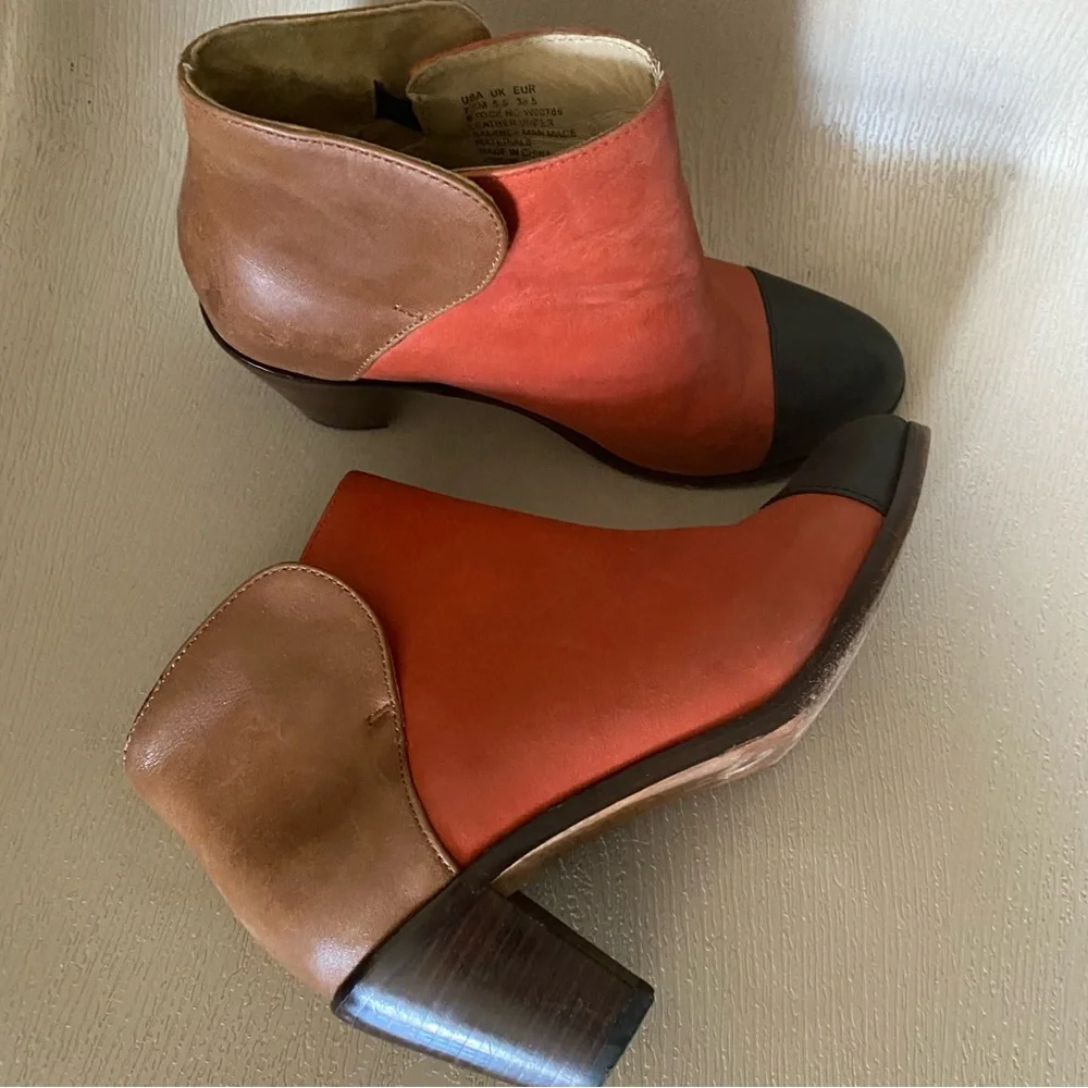 Wolverine 1000 Mile Samantha Pleet Orange Tan Black Leather ankle Boot 7.5m - Picture 10 of 10